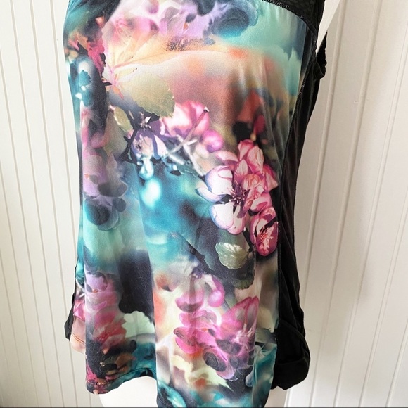 Nanette Lepore Floral Print Mesh Workout Tank Top Size Large - Picture 4 of 11